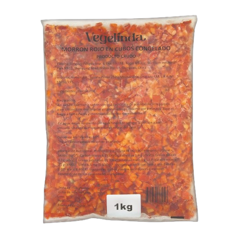 Morrón Rojo Picado En Cubos VEGELINDA 1kg